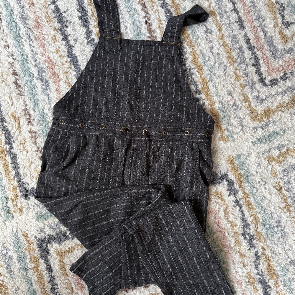 Black Pine striped overalls